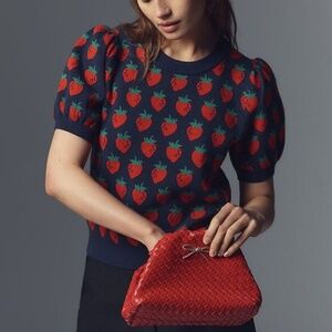 Anthropologie The Maxine Puff-Sleeve Sweater Tee